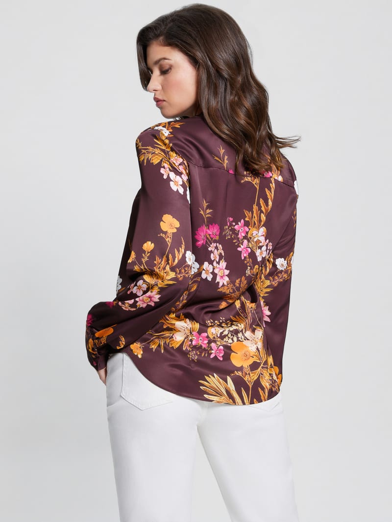 Guess Eco Rita Satin Shirt - Bountiful Print