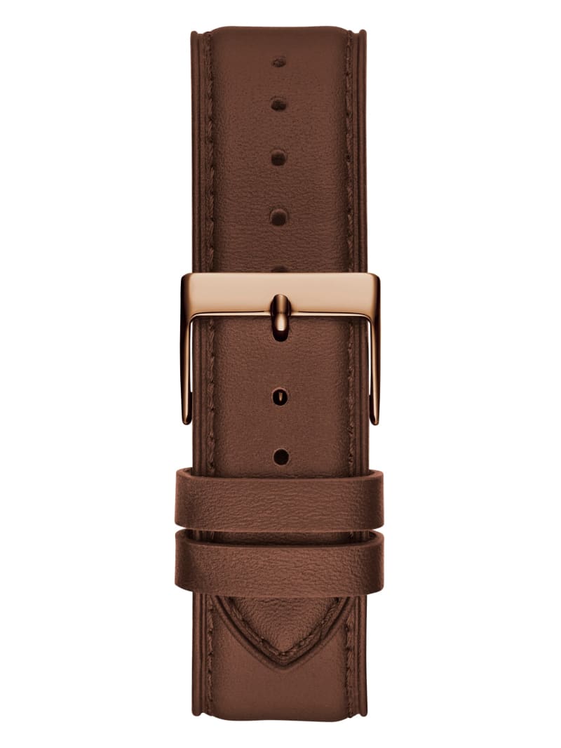 Guess Brown Leather Multifunction Watch - Brown Leather