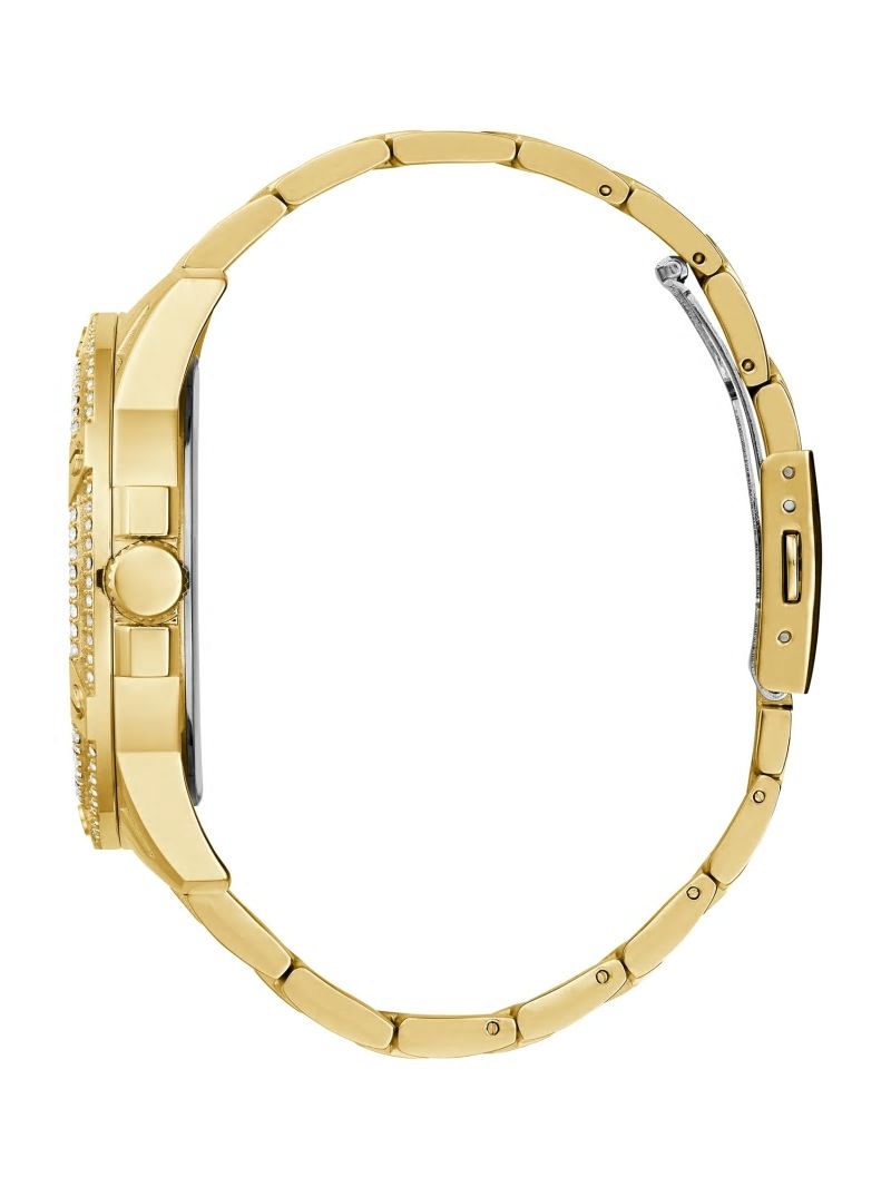 Guess Gold-Tone Rhinestone Cut-Through Watch - Gold