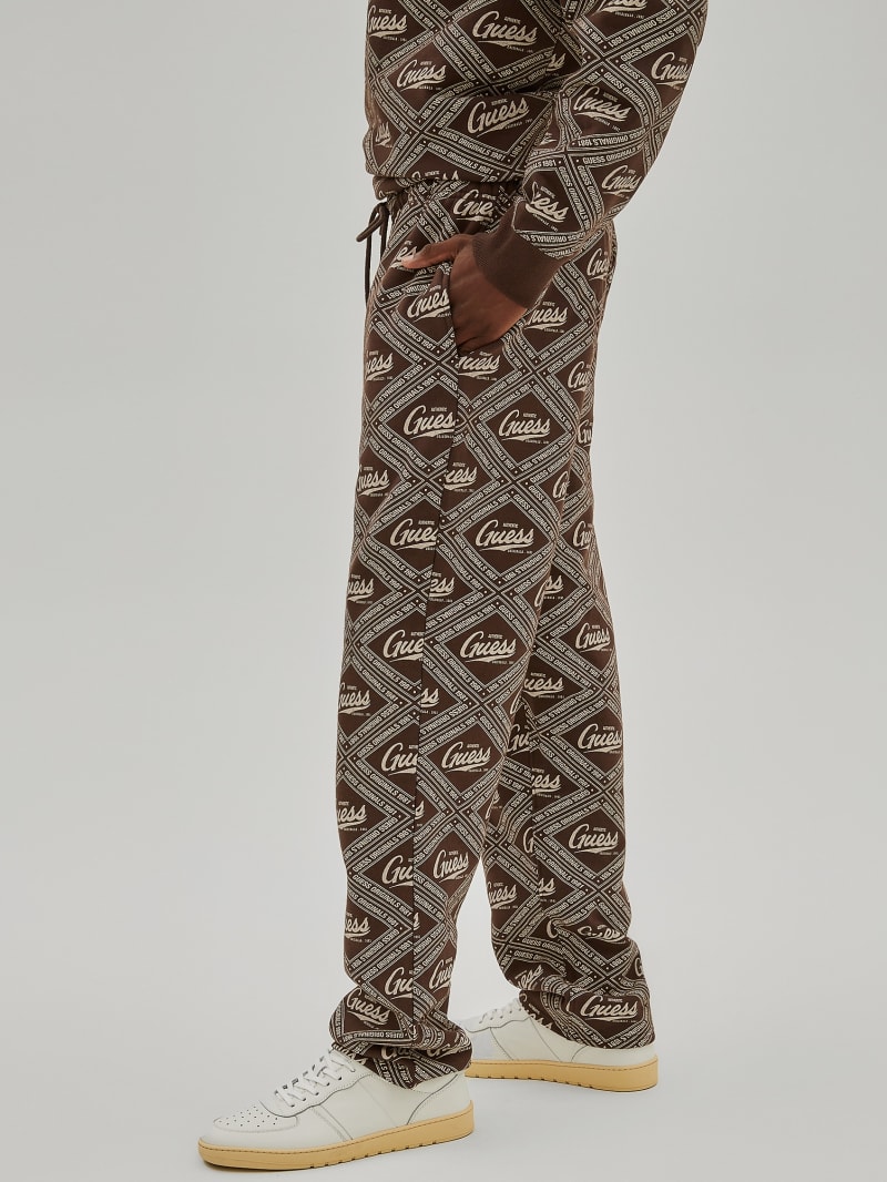 Guess GUESS Originals Printed Sweatpants - Coarse Brown Multi