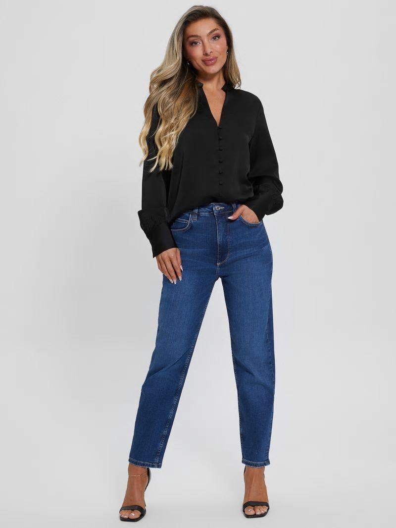 Guess Eco Rita Satin Shirt - Black