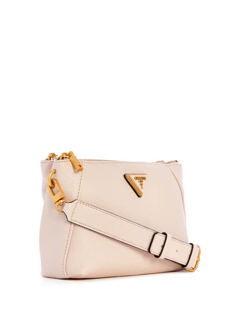 Guess Laryn Pebbled Dual-Zip Crossbody - Light Rose