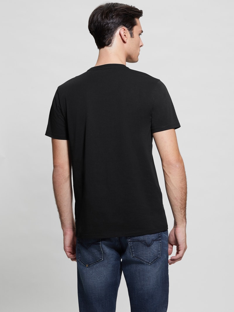 Guess Eco Embroidered Logo Tee - Black