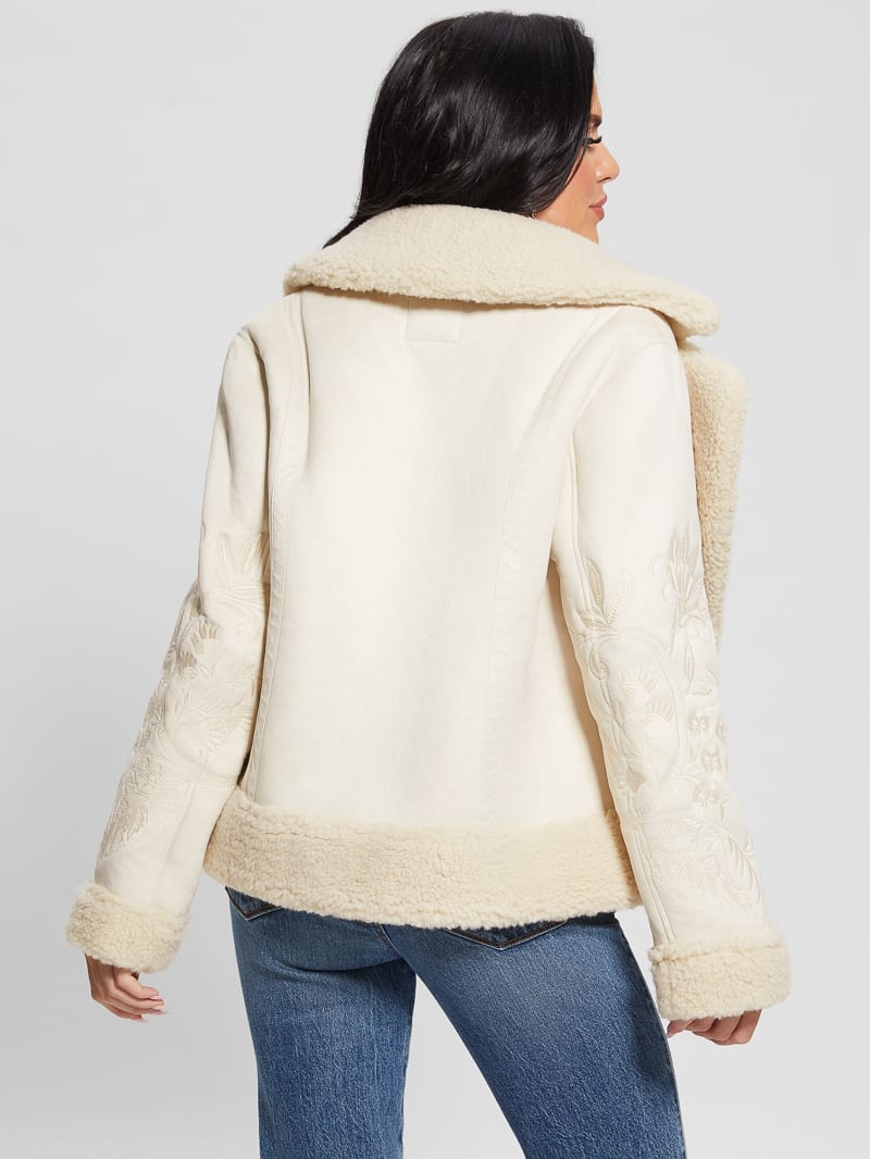 Guess Ari Faux-Suede Embroidered Jacket - Muted Stone Multi