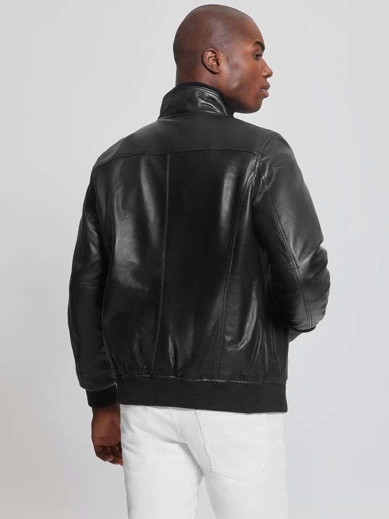 Guess Soft Leather Jacket - Black