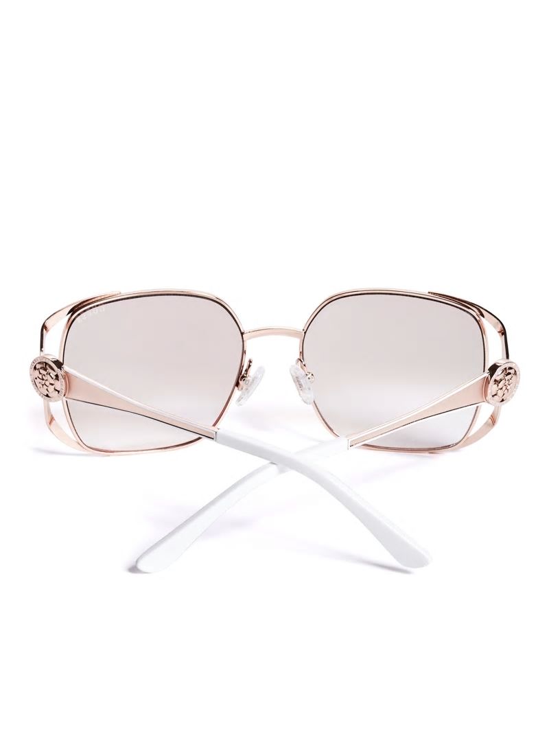 Guess Vera Square Metal Sunglasses - Blush