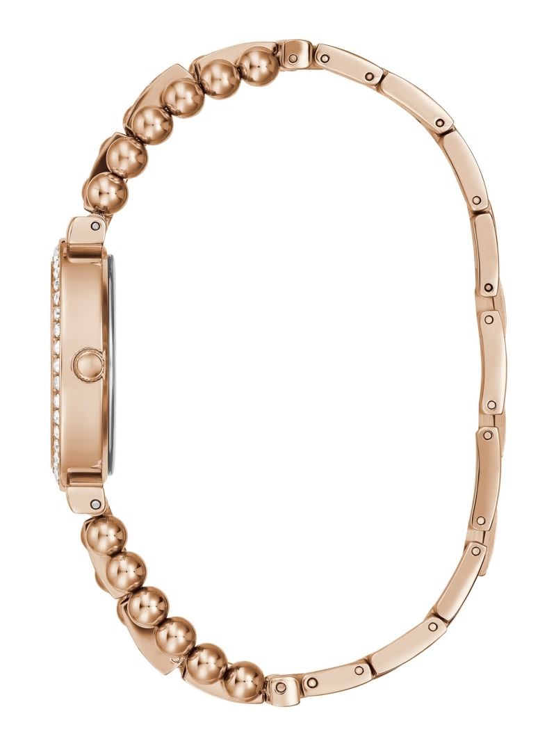 Guess Rose Gold-Tone and Rhinestone Analog Watch - Rose Gold