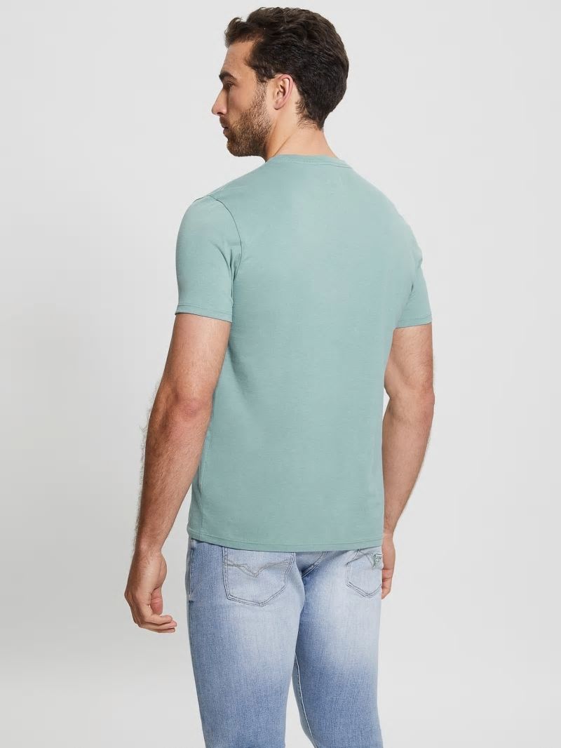 Guess Embroidered Logo Tee - Honest Blue