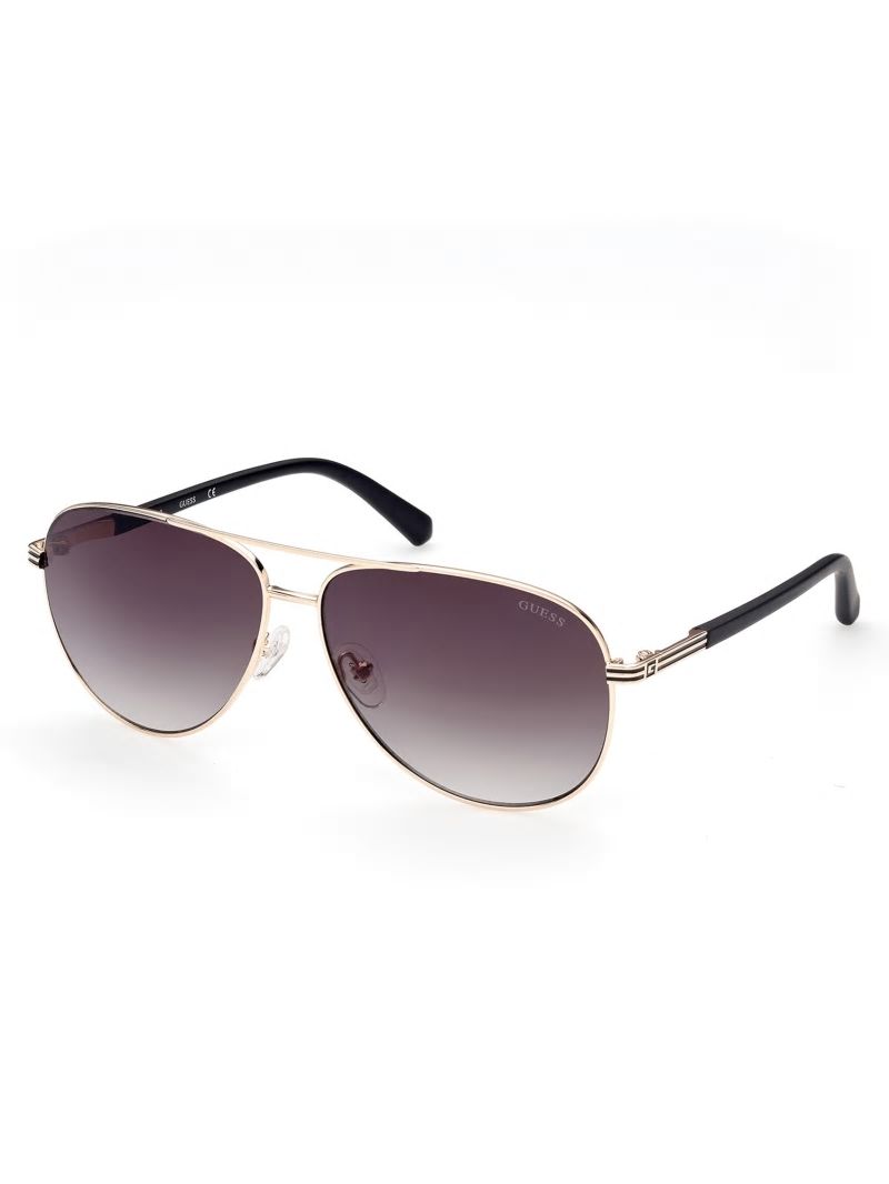 Guess Aviator Metal Sunglasses - Gld