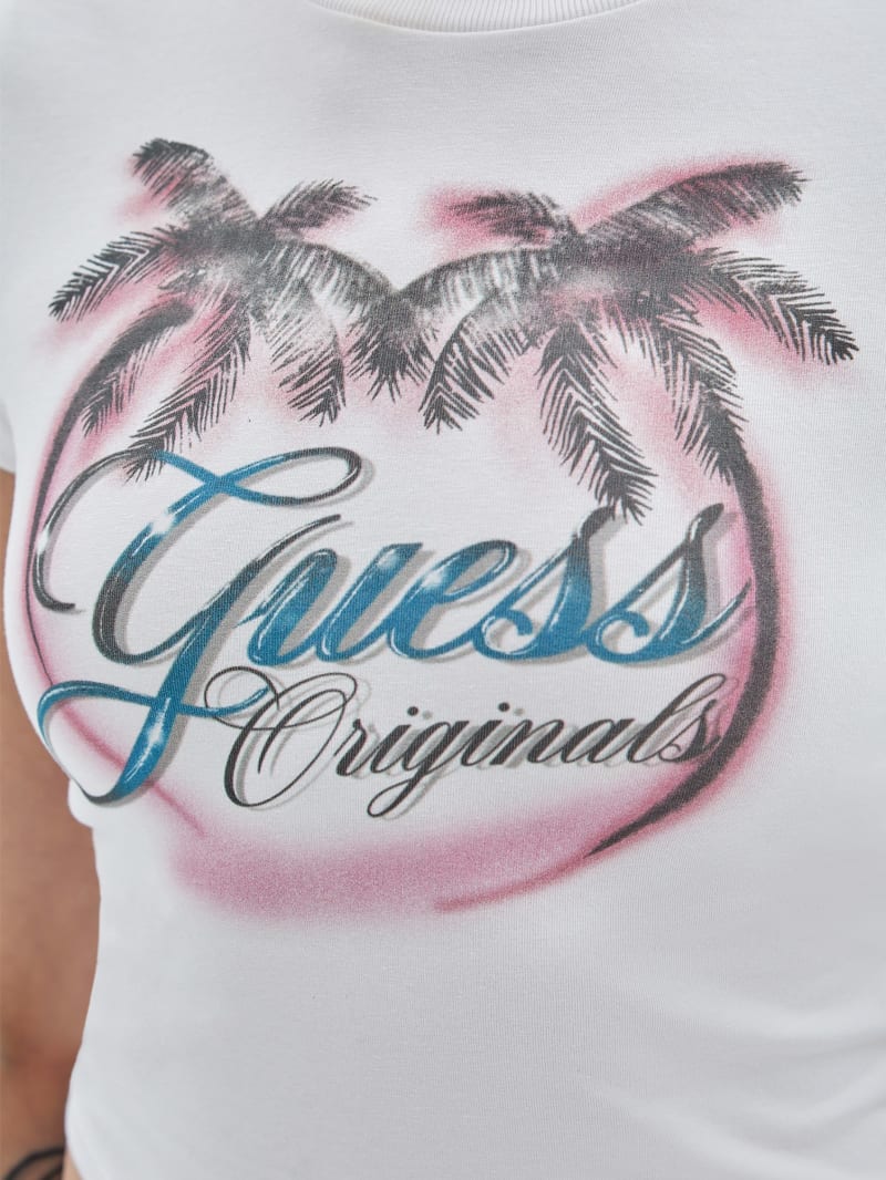 Guess GUESS Originals Eco Palm Baby Tee - Pure White