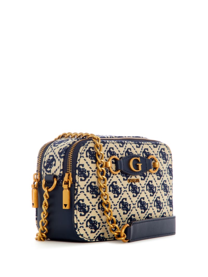 Guess Izzy Jacquard Logo Camera Bag - Navy Logo