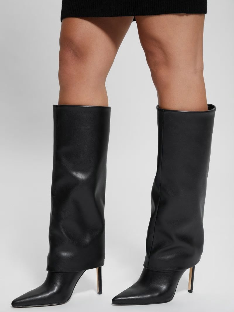 Guess Sabola Fold-Over Knee-High Boots - Black 002