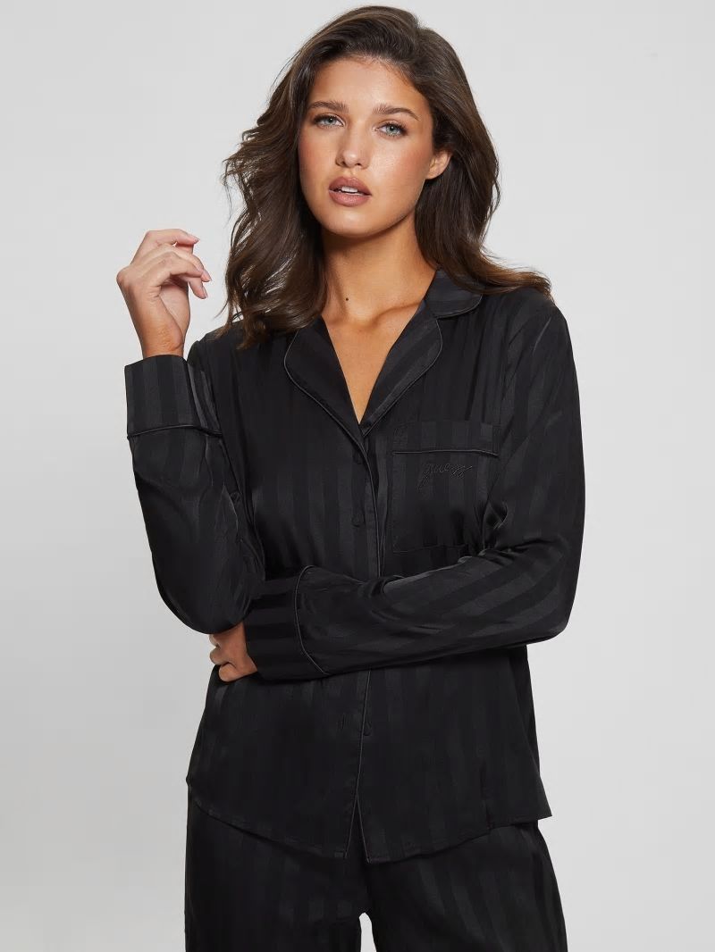 Guess Eco Susan Long Pajama Set - Black