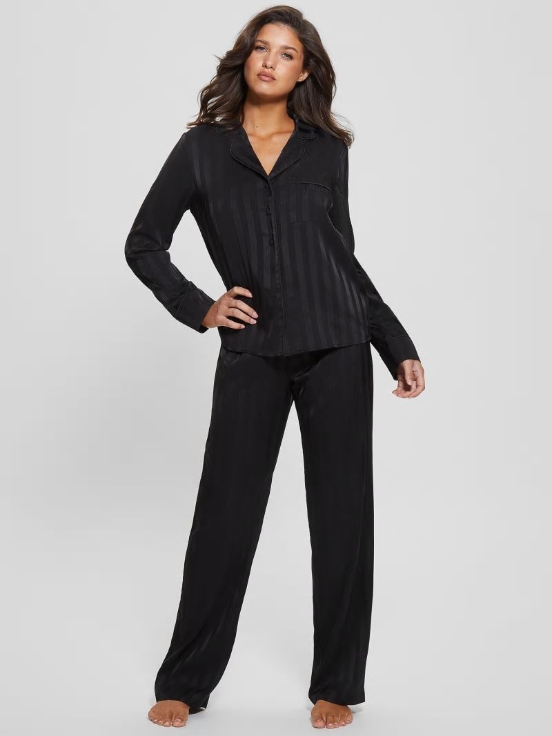 Guess Eco Susan Long Pajama Set - Black