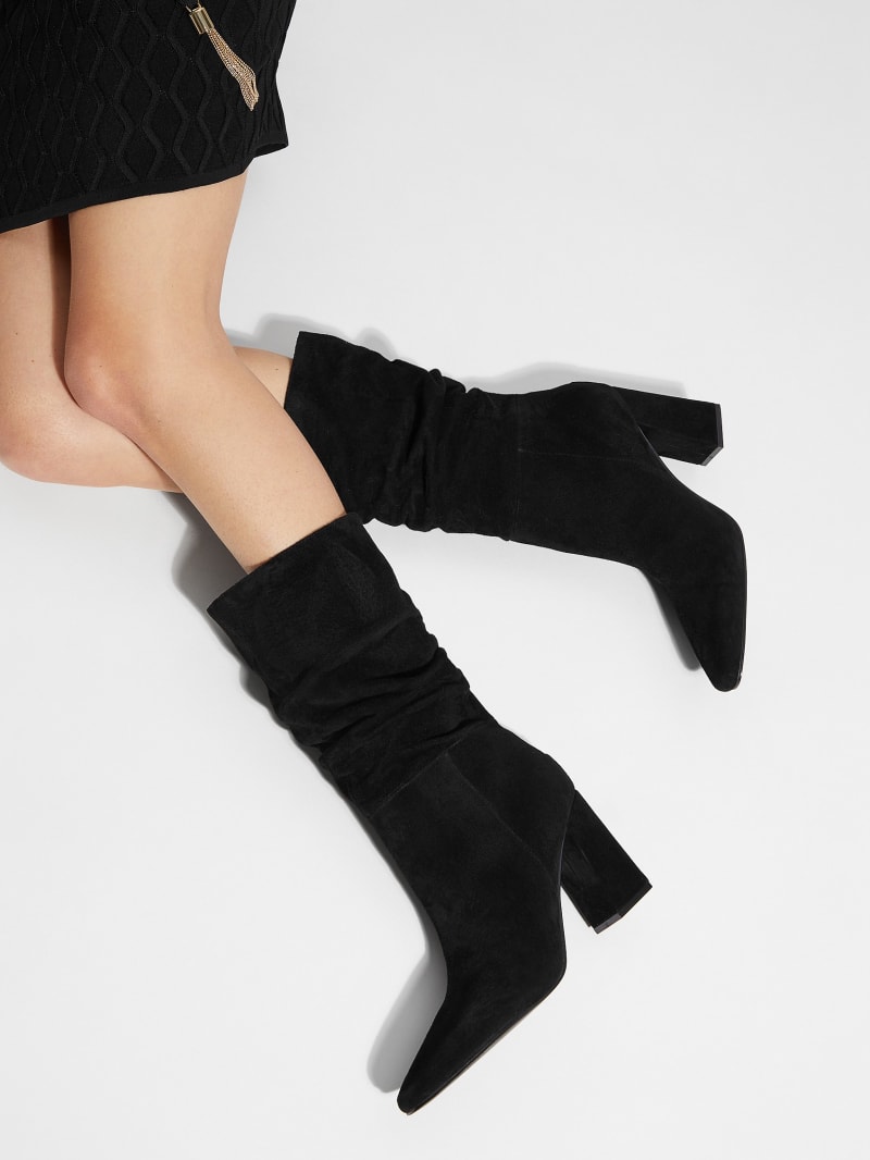 Guess Yeppy Suede Slouch Booties - Black 001