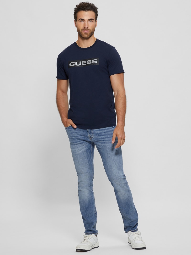 Guess Metallic Signature Tee - Bleu éLéGant