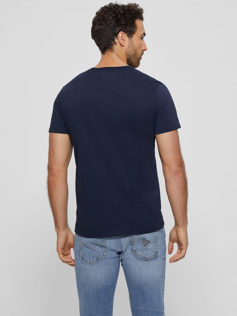 Guess Metallic Signature Tee - Bleu éLéGant