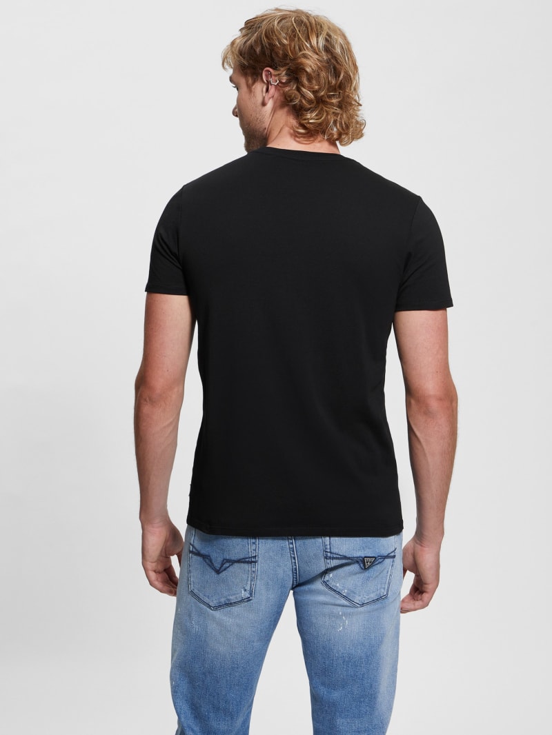 Guess Logo Tri-Scroll Tee - Black