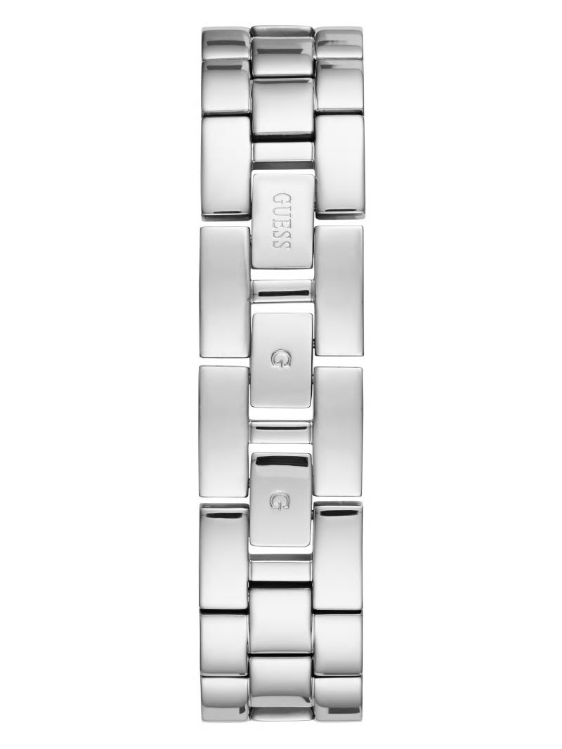 Guess Silver-Tone Crystal Bangle Analog Watch - Silver