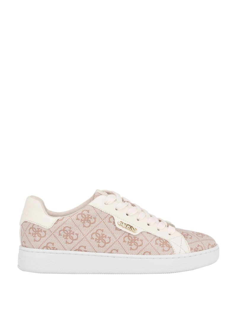 Guess Renzy Debossed Logo Low-Top Sneakers - Dark Natural