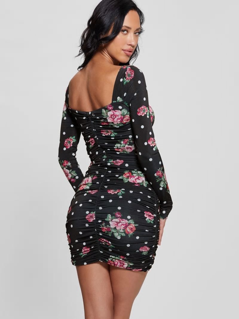 Guess Milena Bodycon Dress - Flower Polka Dots