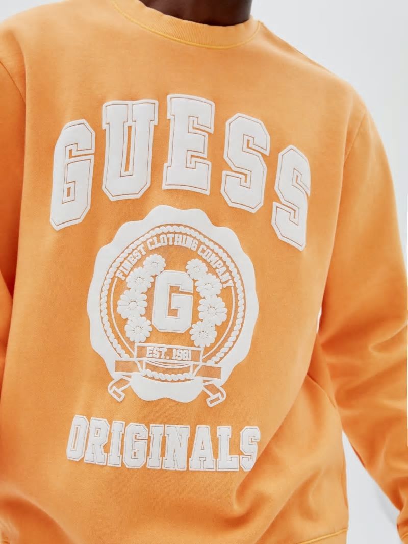 Guess GUESS Originals Logo Crewneck Pullover - Orange Candy Multi