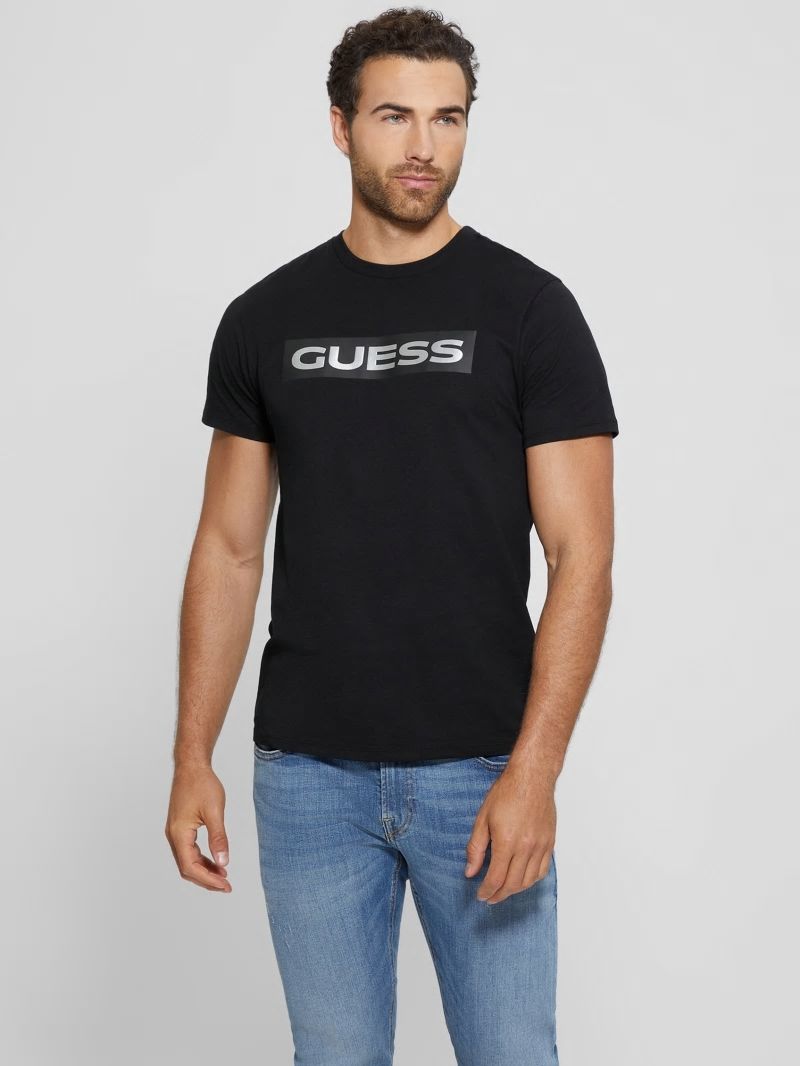 Guess Metallic Signature Tee - Black