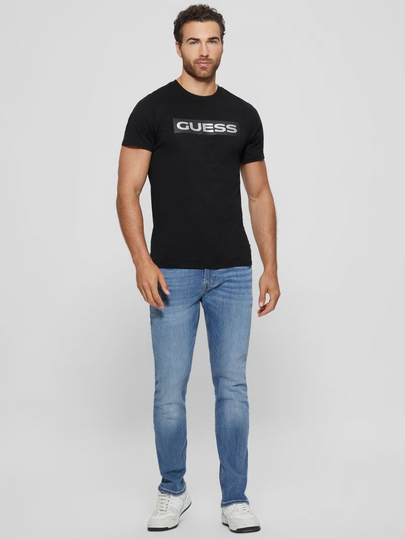 Guess Metallic Signature Tee - Black