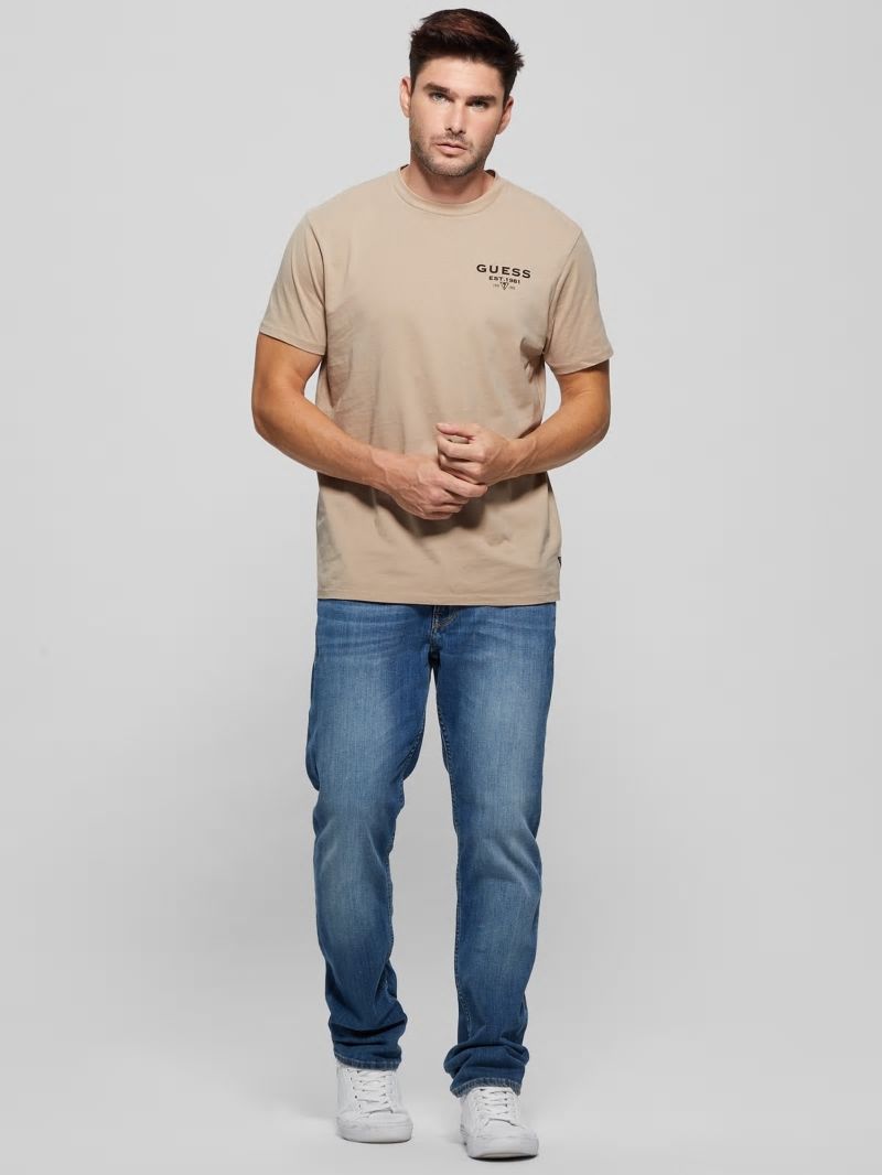 Guess Eco Signature Tee - Neutral Sand