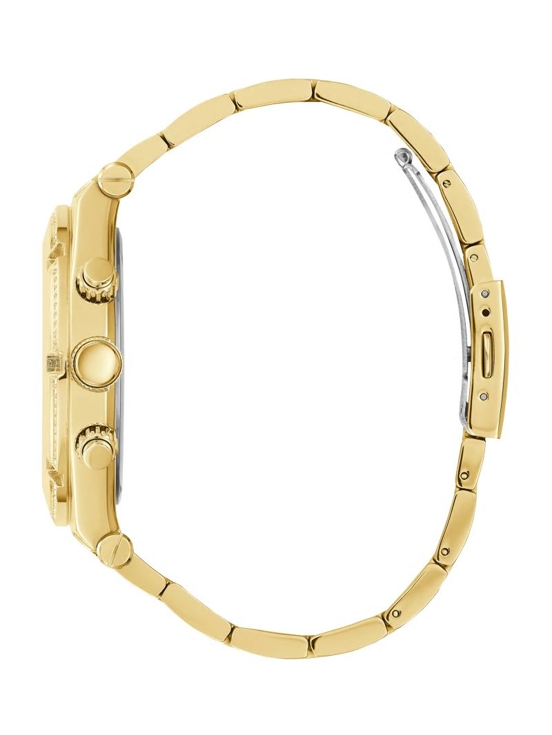 Guess Gold-Tone Rhinestone Multifunction Watch - Gold