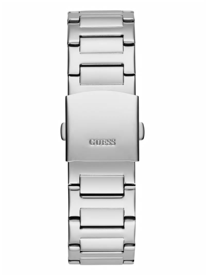 Guess Silver-Tone and Crystal Multifunction Watch - Silver