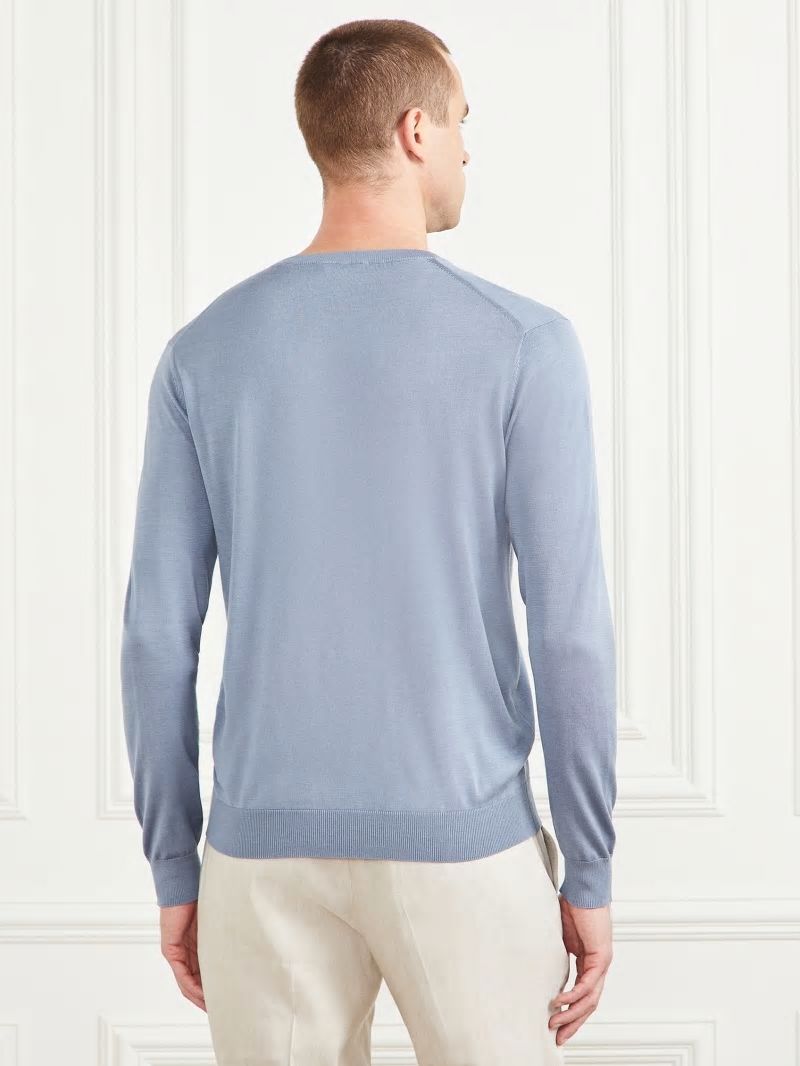 Guess Silk Crewneck Sweater - Cloudy Sky