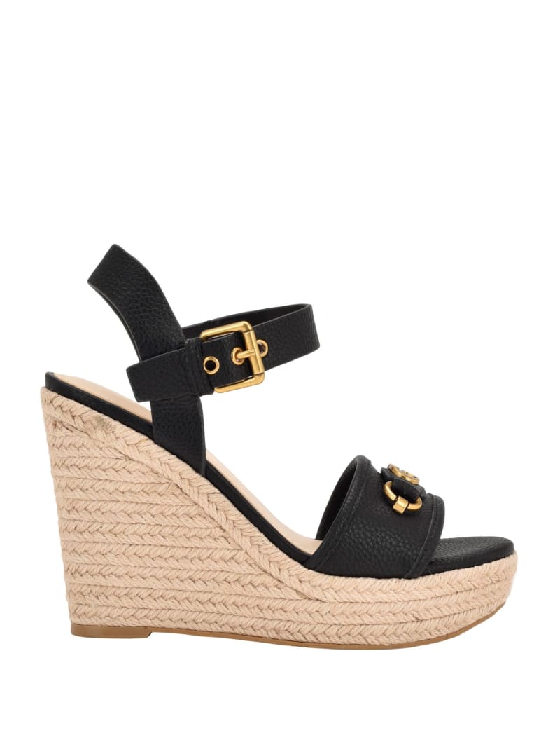 Guess Hisley Wedge Sandals - Black 002