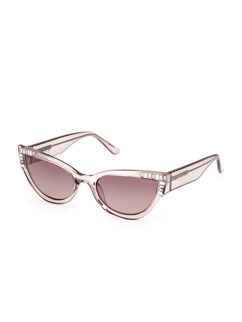 Guess Plastic Cat-Eye Stone Sunglasses - Nude