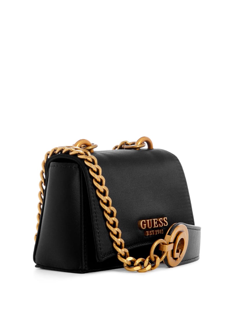 Guess Masie Glam Satin Micro Mini Bag - Black