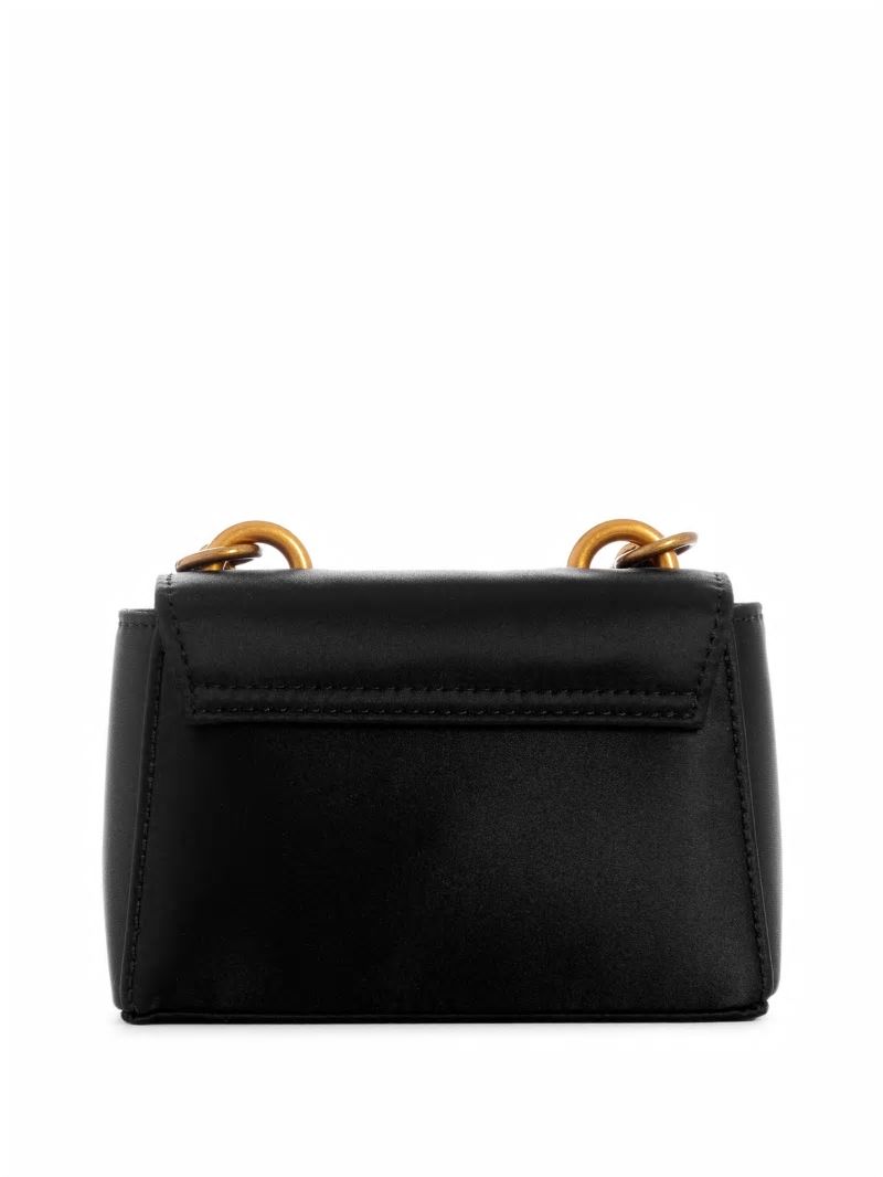 Guess Masie Glam Satin Micro Mini Bag - Black