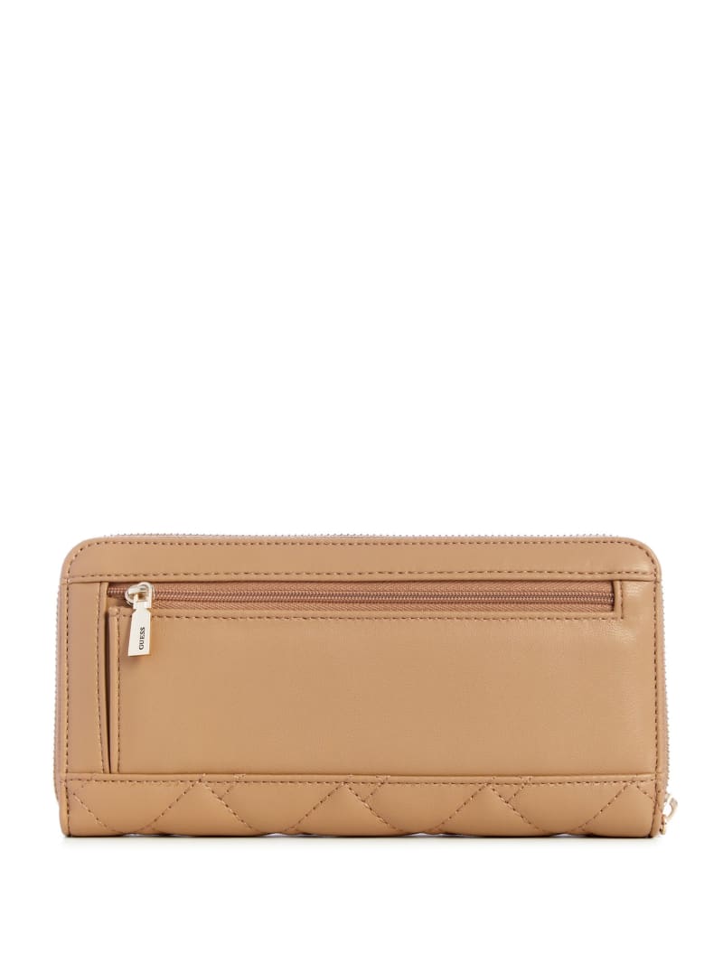 Guess Alanna Large Zip-Around Wallet - Beige Overflow