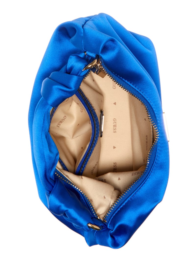 Guess Velina Satin Hobo Bag - Bleu/Cherbourg Wash