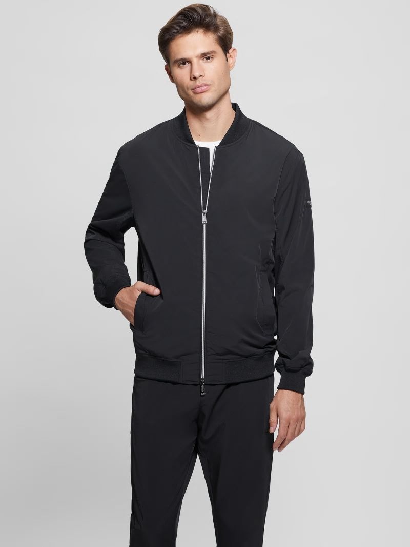 Guess Tech-Stretch Flight Jacket - Black