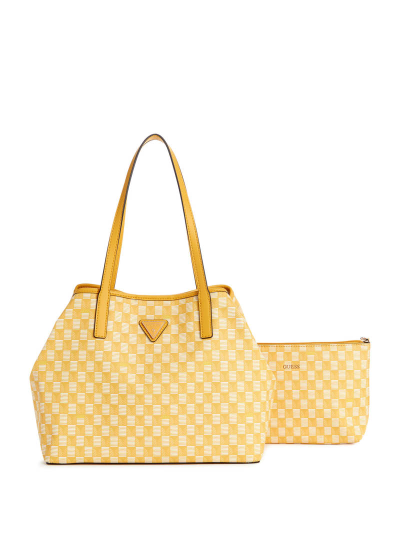 Guess Vikky Tote Set - Yellow Logo