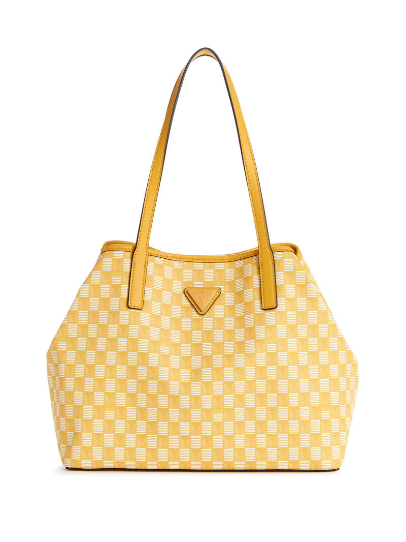 Guess Vikky Tote Set - Yellow Logo