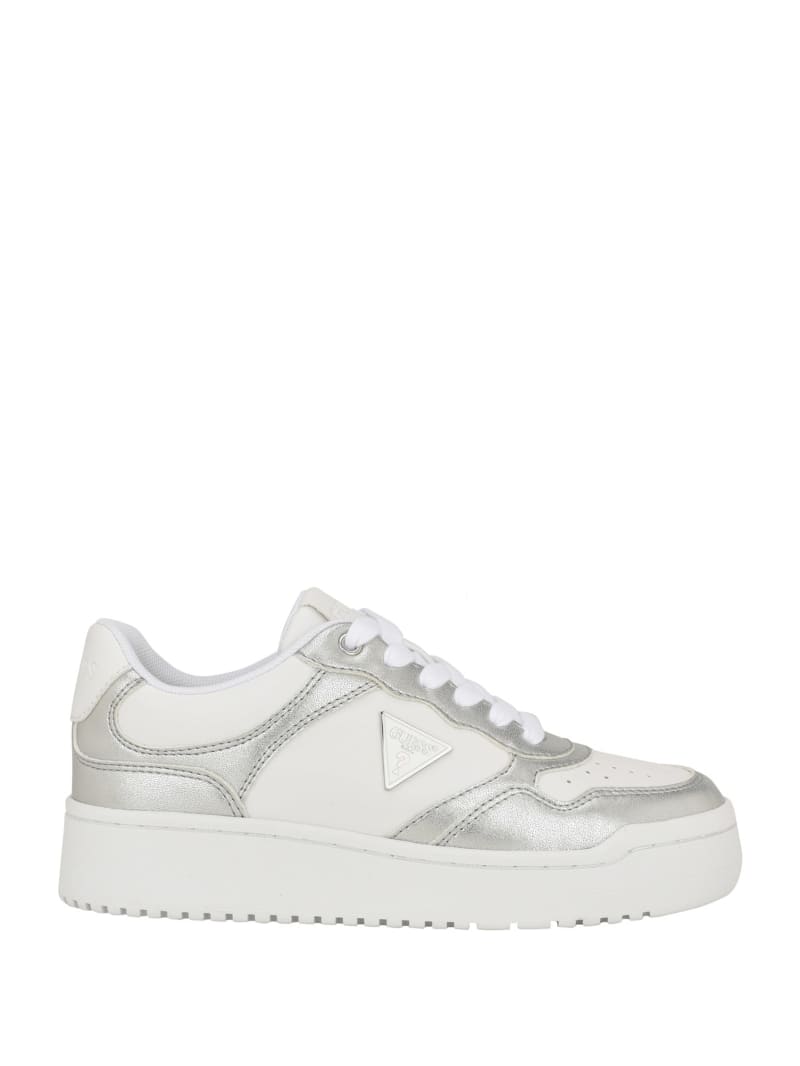 Guess Miram Two-Tone Sneakers - White Silver