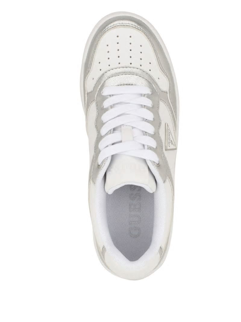 Guess Miram Two-Tone Sneakers - White Silver