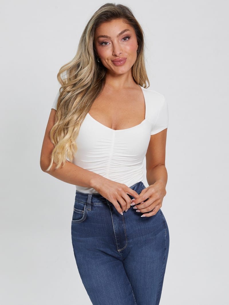 Guess Eco Rayla Ruched Top - Cream White