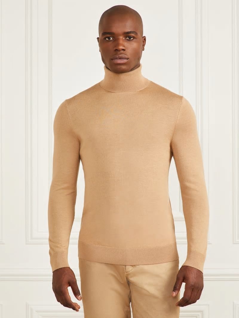 Guess Merino Wool Turtleneck Sweater - Toasted Taupe