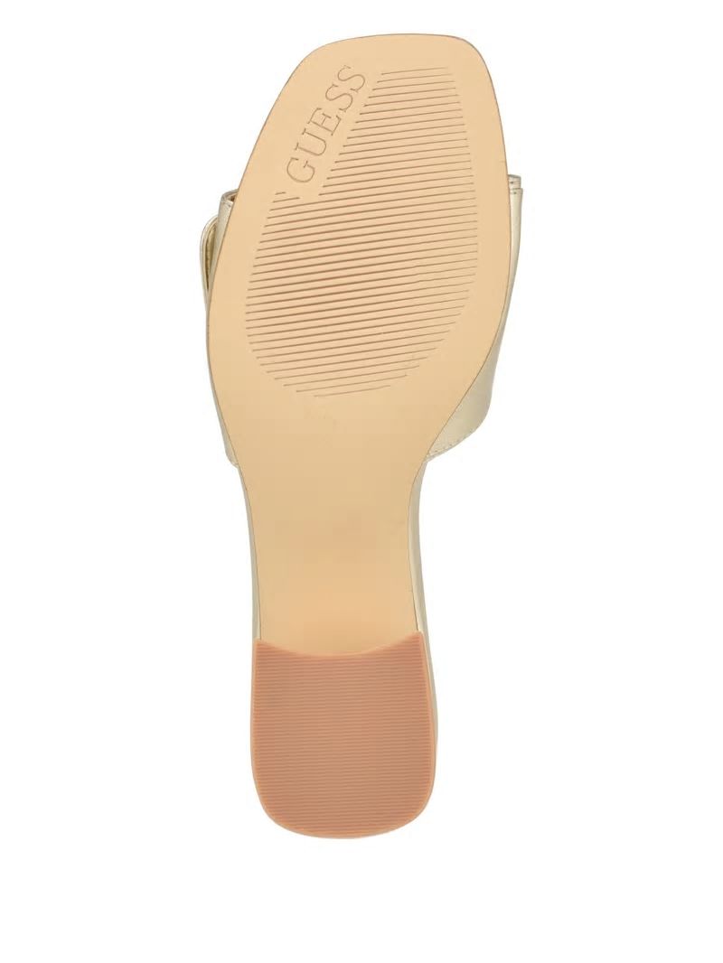 Guess Gallai Block Heel Mules - Gold