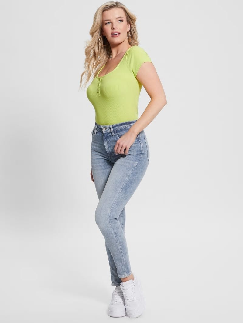 Guess Eco Karlee Henley Tee - Dusty Kiwi