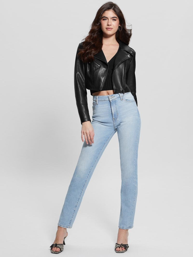 Guess Rochelle Faux-Leather Moto Jacket - Black