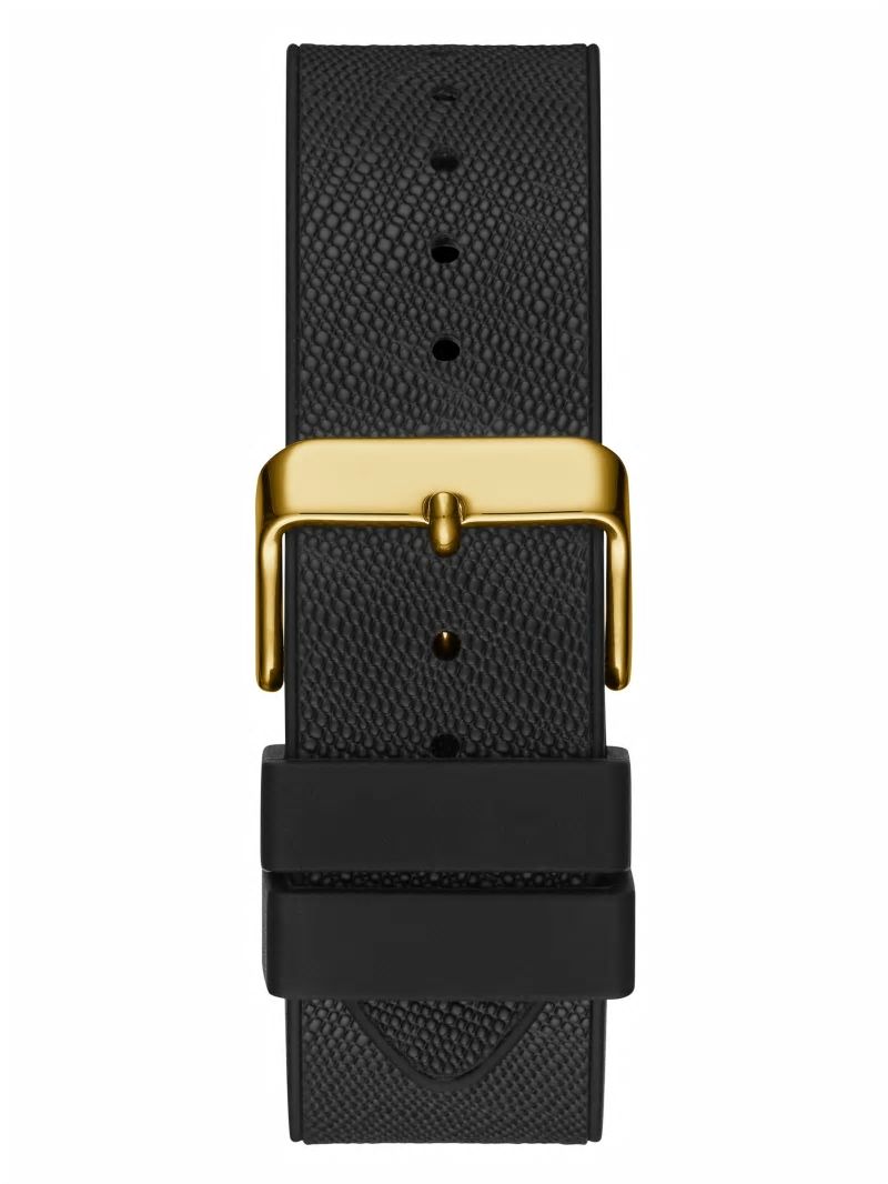 Guess Gold-Tone Crystal Multifunction Watch - Black