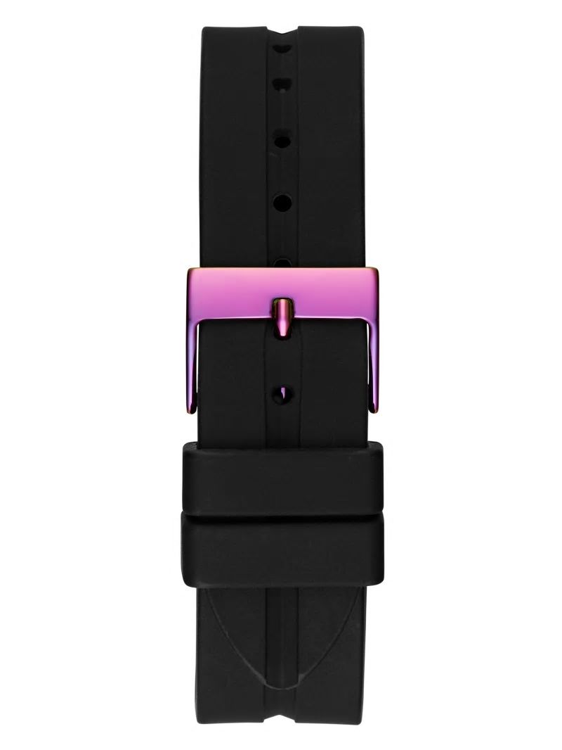 Guess Iridescent and Black Silicone Multifunction Watch - Iridescent Multi